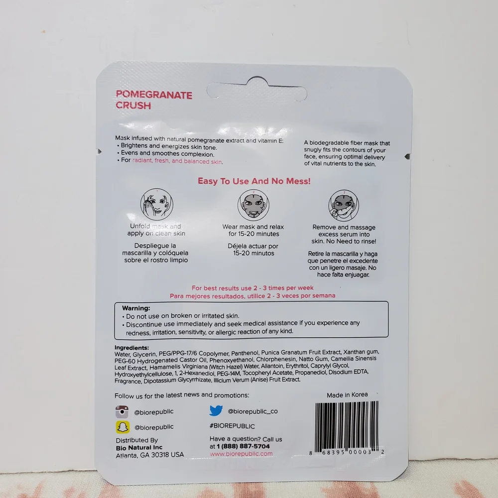 BioRepublic Skincare Mask Women Men 3pc Skincare Travel Mask Trio